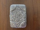 Antique Sterling Silver Engraved Cigarette Case - Victorian edwardian
