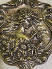 Unger Brothers Art Nouveau Sterling Silver Hand Mirror Lady Daisy Figural C 1902