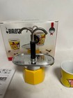 Bialetti Mini Express  Moka Set - Coffee Maker 2-cup   1 Shot Glass -  Yellow -b