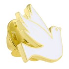 Pinmart s White Dove Gold Plated Enamel Lapel Pin
