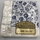 Hallmark Vintage Cocktail Beverage Napkins 2 Pack Blue Floral Made In Usa
