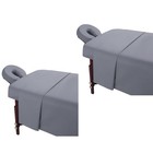 Soft Microfiber Massage Table Sheet Set - 3 Piece Grey Bed Cover - 2 Sets