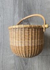 Hand Woven Nantucket Style Basket With Handle 