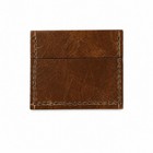 Personalized Full Grain Leather Cardholder Wallet Brown Minimalist Handmade