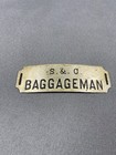 Vintage S c Somerset   Cambria Railroad Rr Baggageman Hat Badge Pennsylvania