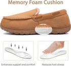 Mens Moccasin Slippers Indoor Outdoor House Slippers Warm Plush Fuzzy Memory    