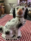Staffordshire Style Porcelain Spaniel With Candle Base By Prestige Place  9   x6   
