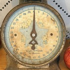 Vtg Baby Scale 30 Lb Rustic Metal Nursery Star Graphic Dial Primitive Decor
