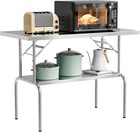 48 X 24 Inch Folding Commercial Prep Table Stainless Steel With Undershelf New
