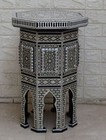 Egyptian Moroccan 23  Height Mother Of Pearl Inlay Wood Coffee Side End Table