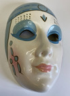 Vintage Ceramic Mask Masquerade 7 5  Art Deco Face Mardi Gras Wall Handing Decor