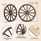 Set Of 2 Vintage Wood Garden Wagon Wheels  Rustic Decor  brown  12 Inch 