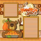 Pumpkin Spice Premade Scrapbook Pages Paper Piecing Printed Layout Dbds