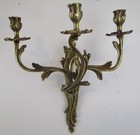 Antique Ornate French Louis Xv Rococo Gold Gilt Bronze Candle  Wall Sconces 1930