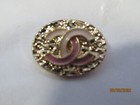 Chanel   1 Cc  Gold  Pink Auth Metal  Button Tag 18 X 14 Mm Emblem Lot 1