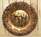 Vintage Egyptian Hand Made Ornate Wall Hanging Engraved Metal Plate