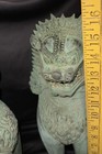 Vtg Foo Dog Statues Khmer Thai Polychrome Bronze  1970-80s 16  2 Males