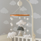Polar Bear Baby Mobile Felt Crib Nursery Neutral Handmade Baby Shower Gift