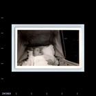 Old Vintage Photo Sleeping Baby In Stroller Carriage Pram Antique Snapshot