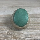 Vintage Early 1980 s Original Foot Bag 2-panel Leather Green   White Hacky Sack