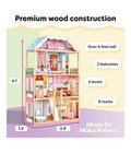 Kidkraft Charlotte Classic Wooden Dollhouse With Ez Kraft Assembly  14-piece New