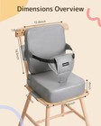 Homeal Toddler Booster Seat Chair  Backrest  Adjustable Straps  Portable  Non-sl