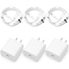 Iphone Charger   mfi Certified    Fast Charger    20w Pd Charger With Cable  3-pack