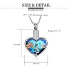 Yinplsmemory Sea Turtle Urn Necklaces For Ashes Women Men Blue-rainbow