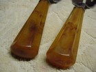 Vintage Salad Serving Set Utensils Spoon And Fork Shiny Marbled Bakelite Handles