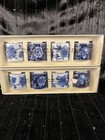 Pier 1 Mandarin Napkin Rings Cobalt Blue White Floral Porcelain 8 Total  2sets 