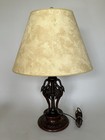 Rare Carved Hooved Swans Antique Table Lamp In Gorgeous Patina  Beautiful 