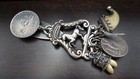 Great Antique Alpine Italian austrian 800 Silver   Coin Belt Key Or Purse Chain