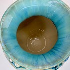 Global Views Turquoise Coastal Ceramic Fish Vase 9 x10  Textured Nautical Decor