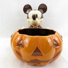 Disney Store Mickey Mouse Halloween Jack O Lantern Ceramic Candy Bowl