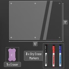 Mr  Pen Magnetic Dry Erase Board - 15 x11   3 Eraser Markers  Clear 