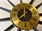 Vintage 70 s Metal Star Burst Large Wall Clock  Fair Condition  Not Working