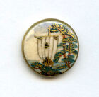 Awesome Satsuma Button-- Colorful Trees--sail Boat W 3 Sails--little Over 5 8 