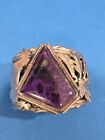 Native American Sterling Dan Nieto Sugilite Cuff Bracelet With Pictographs