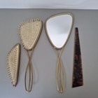Vintage Mascot 50 s Vanity Set Atomic Mid Century Boomerang Mirror Brush Comb