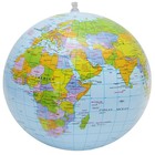 16inch Pvc Inflatable Blow Up World Globe Earth Ball Map Beach Geography Toy 