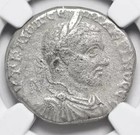 Huge Macrinus 217-218 Ad  Roman Empire Silver Bi Tetradrachm Emesa Coin Ngc Fine