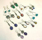 Sale Opalite   Mix Gemstone 925 Sterling Silver Plated Earrings 5pcs Lot Jewelry