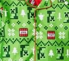Minecraft Boy s Holiday Christmas Creeper Flannel Coat Pajama Set