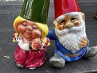 Rare Gnome Figurines Salt Pepper Shakers Vintage Unieboek Girl Boy Gnomes Set