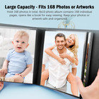Aevdor 8x10 Photo Album 168 Photos Leather Cover Black Picture Holder
