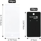 100pcs 2x3 5 Inch  Black Velvet Earring Display Cards With Bags  Love Jewelry Ta