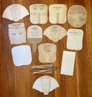Vintage Advertising Foldout   Wooden Stick Hand Fans Lot 12 Funeral More As Is