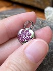 Tiny Cremation Jewelry Pendant Urn For Ash Pet Dog Cat Purple Crystals Paw Print