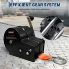 3500lbs Dual Gear Hand Winch Heavy Duty Crank Manual Boat Atv Rv Trailer Cable