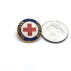 Vintage First Aid Instructor Red Cross Enamel Pin Medical Safety Training